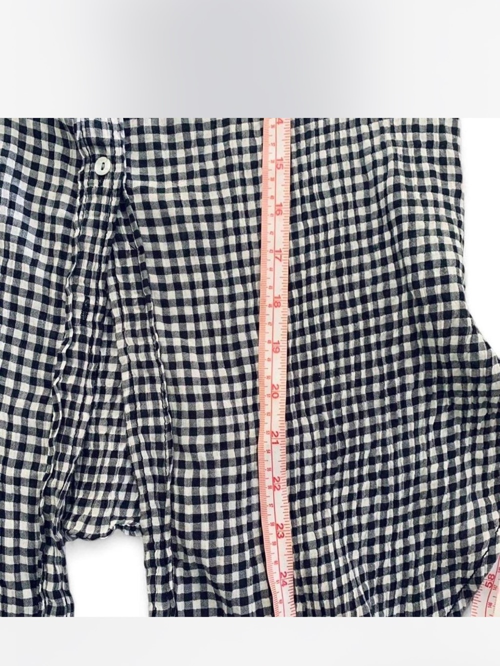 Sleeveless Button-down Max Studio Black & White Gingham Tie-Front Top size S - Picture 5 of 7